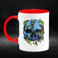 Bozs Coffee Kuru Kafa Logolu İçi ve Kulpu Kırmızı Porselen Kupa Bardak