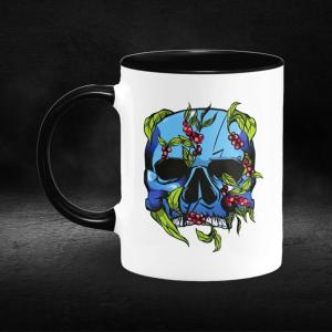 Bozs Coffee Kuru Kafa Logolu İçi ve Kulpu Siyah Porselen Kupa Bardak